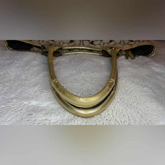 Coach Bleecker Signature Tote Gold Khaki - Picture 15 of 15